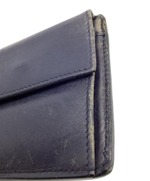BOTTEGA VENETA（ボッテガベネタ）BOTTEGA VENETA (ボッテガベネタ) イントレチャート 2つ折財布 ネイビーの古着・服飾アイテム