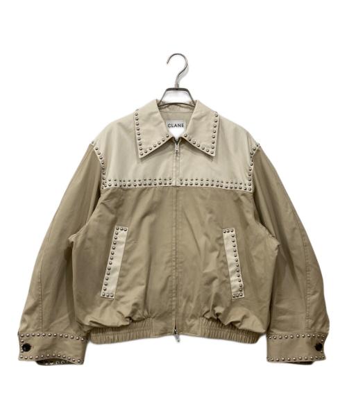 CLANE（クラネ）CLANE (クラネ) ダブルカラースタッズドリズラージャケット ベージュ サイズ:1の古着・服飾アイテム