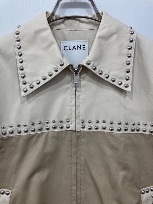 CLANE（クラネ）CLANE (クラネ) ダブルカラースタッズドリズラージャケット ベージュ サイズ:1の古着・服飾アイテム