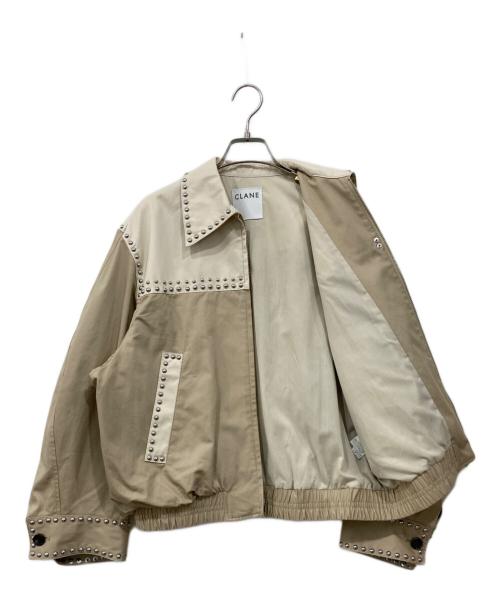 CLANE（クラネ）CLANE (クラネ) ダブルカラースタッズドリズラージャケット ベージュ サイズ:1の古着・服飾アイテム