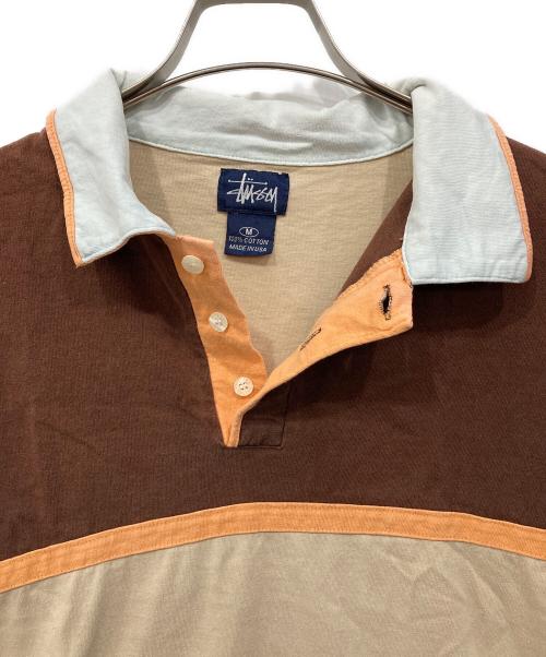 stussy（ステューシー）stussy (ステューシー) ポロシャツ ブラウン サイズ:Mの古着・服飾アイテム