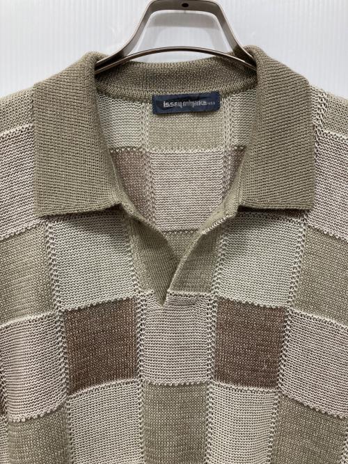 ISSEY MIYAKE MEN（イッセイミヤケメン）ISSEY MIYAKE MEN (イッセイミヤケメン) リネンコットン ニットポロシャツ ベージュ サイズ:Freeの古着・服飾アイテム