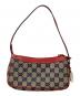 GUCCI (グッチ) GGキャンバスアクセサリーポーチ レッド×ベージュ：59000円