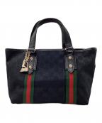 GUCCIグッチ）の古着「GGキャンバスシェリーラインハンドバッグ」｜ブラック