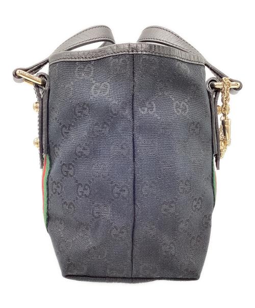GUCCI（グッチ）GUCCI (グッチ) GGキャンバスシェリーラインハンドバッグ ブラックの古着・服飾アイテム