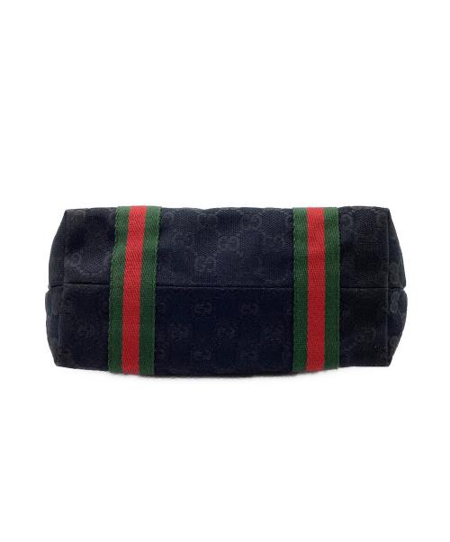 GUCCI（グッチ）GUCCI (グッチ) GGキャンバスシェリーラインハンドバッグ ブラックの古着・服飾アイテム
