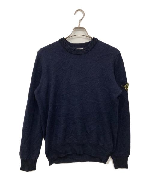 STONE ISLAND（ストーンアイランド）STONE ISLAND (ストーンアイランド) ワッペンロゴクルーネックニット ネイビー サイズ:Lの古着・服飾アイテム