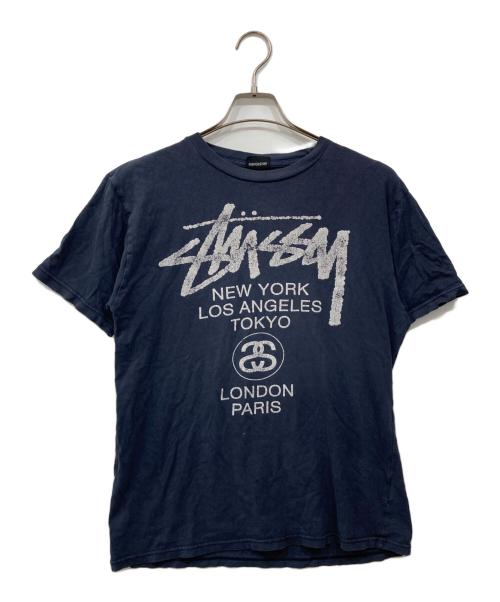 stussy（ステューシー）stussy (ステューシー) プリントTシャツ ネイビー サイズ:Mの古着・服飾アイテム