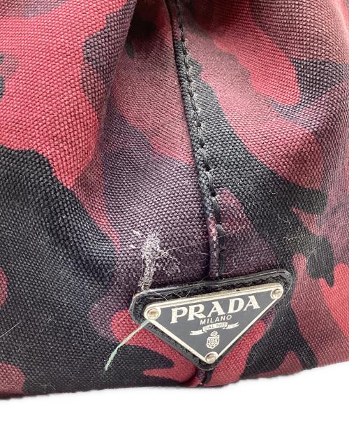 PRADA（プラダ）PRADA (プラダ) 2WAYカナパカモフラトートバッグ レッドの古着・服飾アイテム