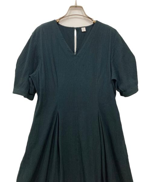 IENA LA BOUCLE（イエナ ラ ブークル）IENA LA BOUCLE (イエナ ラ ブークル) サッカーVネックワンピース グリーン サイズ:40の古着・服飾アイテム