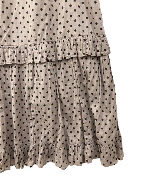 ne quittez pas（ヌキテパ）ne quittez pas (ヌキテパ) ドットプリントフレアスカート ベージュ×ブラック サイズ:Mの古着・服飾アイテム