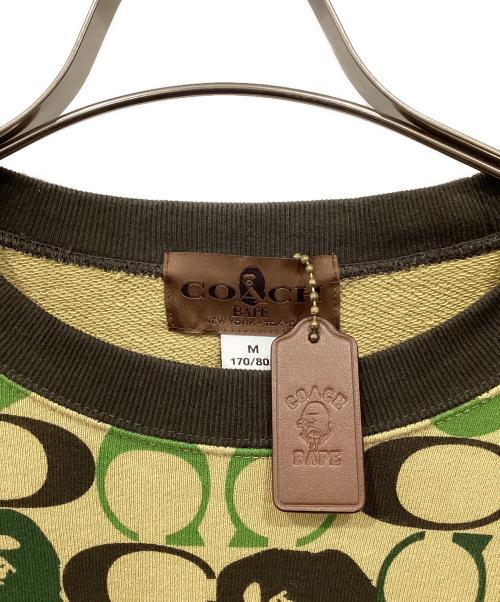 COACH（コーチ）COACH (コーチ) A BATHING APE (アベイシングエイプ) カモ柄スウェット グリーン サイズ:Mの古着・服飾アイテム
