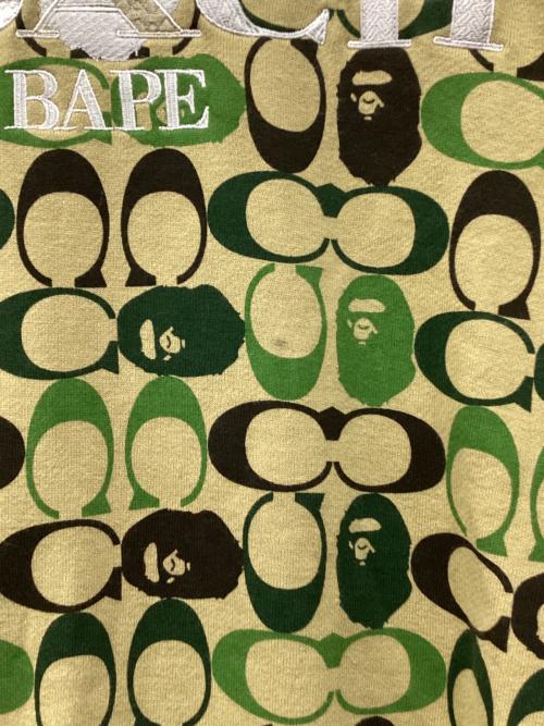 COACH（コーチ）COACH (コーチ) A BATHING APE (アベイシングエイプ) カモ柄スウェット グリーン サイズ:Mの古着・服飾アイテム