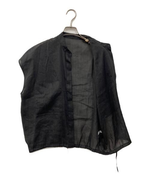 FRAMeWORK（フレームワーク）FRAMeWORK (フレームワーク) キャップスリーブドロストシャツ ブラック サイズ:Freeの古着・服飾アイテム