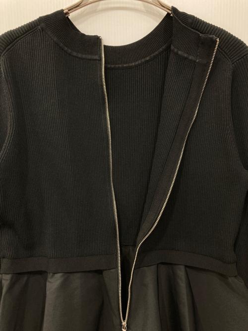 Adam et Rope（アダム エ ロペ）Adam et Rope (アダム エ ロペ) ペプラムコンビニットプルオーバー ブラック サイズ:Freeの古着・服飾アイテム