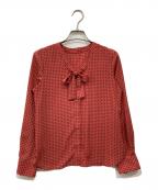 ANAYIアナイ）の古着「ボウタイネックシフォンドットブラウス」｜レッド