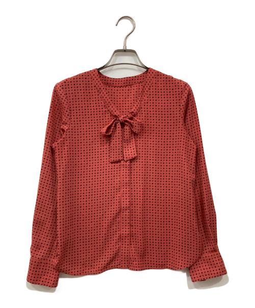 ANAYI（アナイ）ANAYI (アナイ) ボウタイネックシフォンドットブラウス レッド サイズ:36の古着・服飾アイテム