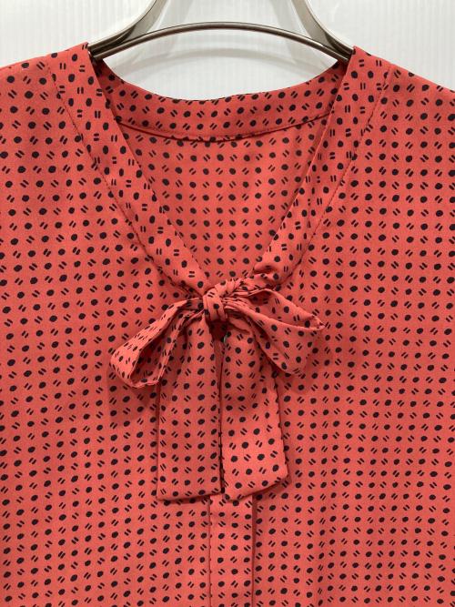 ANAYI（アナイ）ANAYI (アナイ) ボウタイネックシフォンドットブラウス レッド サイズ:36の古着・服飾アイテム