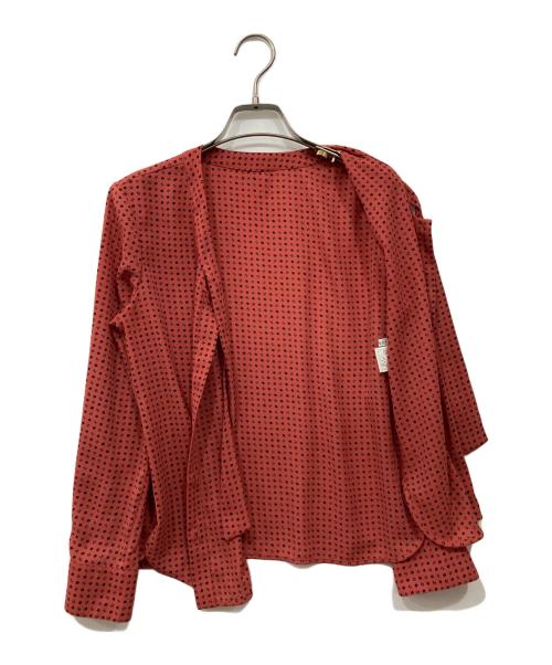 ANAYI（アナイ）ANAYI (アナイ) ボウタイネックシフォンドットブラウス レッド サイズ:36の古着・服飾アイテム
