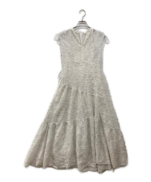 FRAY ID（フレイ アイディー）FRAY ID (フレイ アイディー) フリンジジャガードティアードワンピース アイボリー サイズ:1の古着・服飾アイテム