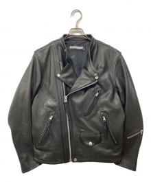 NEIGHBORHOOD（ネイバーフッド）の古着「レザーライダースジャケット」｜ブラック