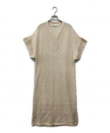 CLOTH&CROSS（クロスアンドクロス）の古着「コットン透かし編みニットワンピース」｜アイボリー
