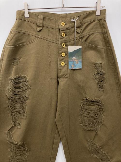 Ballsy.Brothers（ボールジーブラザーズ）Ballsy.Brothers (ボールジーブラザーズ) ダメージデニムパンツ カーキ サイズ:Mの古着・服飾アイテム