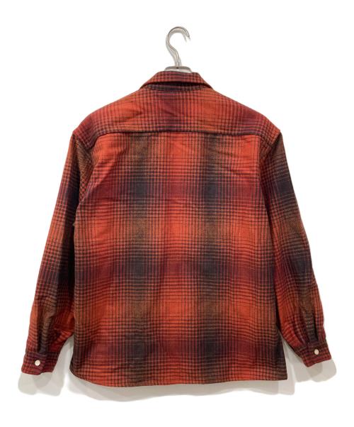 son of the cheese（（サノバチーズ））SON OF THE CHEESE (（サノバチーズ）) メルトンチェックシャツ レッド サイズ:Mの古着・服飾アイテム