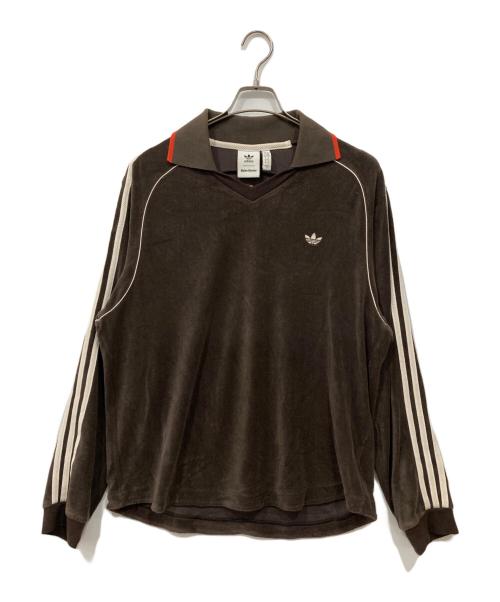 adidas（アディダス）adidas (アディダス) WALES BONNER (ウェールズボナー) タオルロングスリーブシャツ ブラウン サイズ:4XLの古着・服飾アイテム