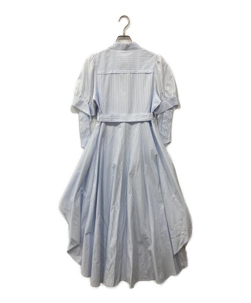 POLO（ポロ）POLO (ポロ) dazzlin (ダズリン) ヘムレイヤードシャツワンピース ホワイト×ブルー サイズ:Sの古着・服飾アイテム