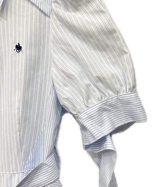 POLO（ポロ）POLO (ポロ) dazzlin (ダズリン) ヘムレイヤードシャツワンピース ホワイト×ブルー サイズ:Sの古着・服飾アイテム