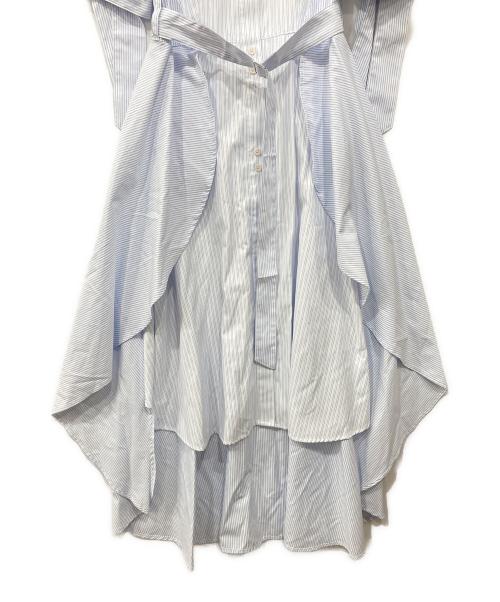 POLO（ポロ）POLO (ポロ) dazzlin (ダズリン) ヘムレイヤードシャツワンピース ホワイト×ブルー サイズ:Sの古着・服飾アイテム