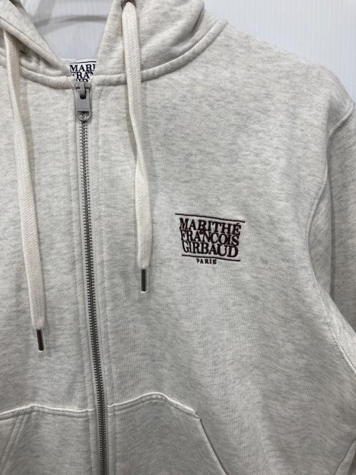 MARITHE+FRANCOIS GIRBAUD（マリテフランソワジルボー）MARITHE+FRANCOIS GIRBAUD (マリテフランソワジルボー) CLASSIC LOGO ZIP UP HOODIE ライトグレー サイズ:Sの古着・服飾アイテム