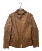 PAUL SMITHポールスミス）の古着「シングルライダースジャケット」｜ブラウン