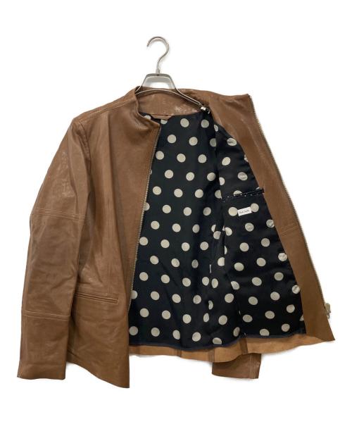 PAUL SMITH（ポールスミス）Paul Smith (ポールスミス) シングルライダースジャケット ブラウン サイズ:Mの古着・服飾アイテム