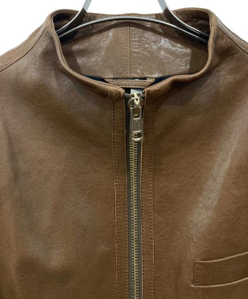 PAUL SMITH（ポールスミス）Paul Smith (ポールスミス) シングルライダースジャケット ブラウン サイズ:Mの古着・服飾アイテム