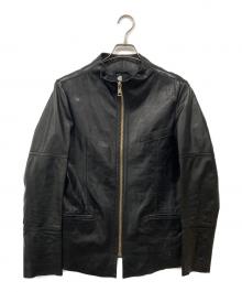 PAUL SMITH（ポールスミス）の古着「シングルライダースジャケット」｜ブラック
