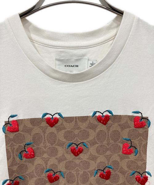 COACH（コーチ）COACH (コーチ) シグネチャー刺繍Tシャツ ホワイト サイズ:Sの古着・服飾アイテム