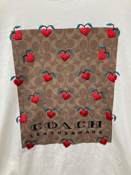 COACH（コーチ）COACH (コーチ) シグネチャー刺繍Tシャツ ホワイト サイズ:Sの古着・服飾アイテム