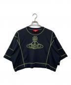 Vivienne Westwood RED LABELヴィヴィアンウエストウッドレッドレーベル）の古着「オーブステッチ クロップカットソー」｜ブラック