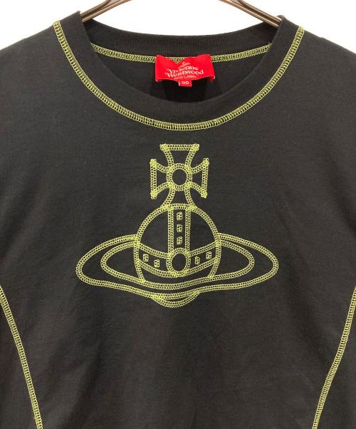 Vivienne Westwood RED LABEL（ヴィヴィアンウエストウッドレッドレーベル）Vivienne Westwood RED LABEL (ヴィヴィアンウエストウッドレッドレーベル) オーブステッチ クロップカットソー ブラック サイズ:00の古着・服飾アイテム