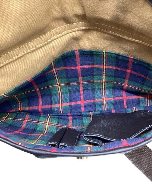BRITISH GREEN（ブリティッシュグリーン）BRITISH GREEN (ブリティッシュグリーン) メッセンジャーバッグ ブラウン×ベージュの古着・服飾アイテム