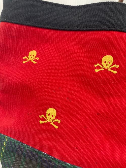 Rugby Ralph Lauren（ラグビーラルフローレン）Rugby Ralph Lauren (ラグビーラルフローレン) パッチワークビッグトートバッグ レッド×グリーン×ブラックの古着・服飾アイテム