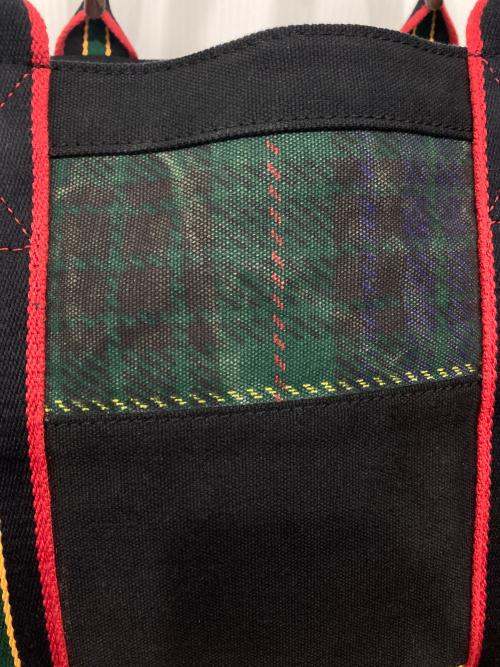 Rugby Ralph Lauren（ラグビーラルフローレン）Rugby Ralph Lauren (ラグビーラルフローレン) パッチワークビッグトートバッグ レッド×グリーン×ブラックの古着・服飾アイテム