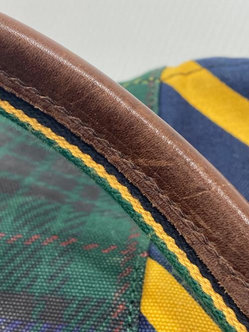 Rugby Ralph Lauren（ラグビーラルフローレン）Rugby Ralph Lauren (ラグビーラルフローレン) パッチワークビッグトートバッグ レッド×グリーン×ブラックの古着・服飾アイテム