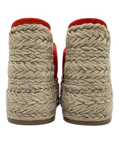 Christian Louboutin（クリスチャン・ルブタン）Christian Louboutin (クリスチャン・ルブタン) エスパドリーユ ウェッジミュール レッド サイズ:SIZE 37の古着・服飾アイテム