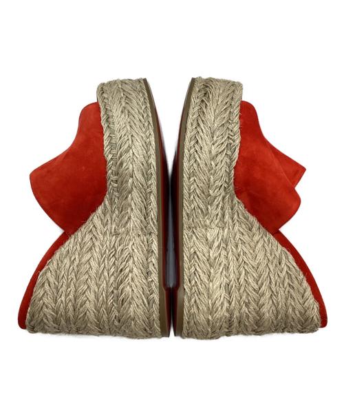 Christian Louboutin（クリスチャン・ルブタン）Christian Louboutin (クリスチャン・ルブタン) エスパドリーユ ウェッジミュール レッド サイズ:SIZE 37の古着・服飾アイテム