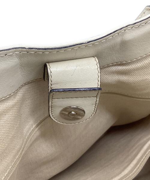 GUCCI（グッチ）GUCCI (グッチ) レザーハンドバッグ ホワイトの古着・服飾アイテム