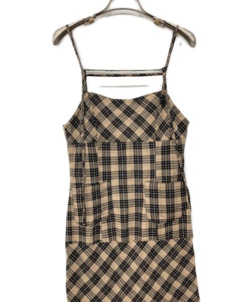 ANDMARY（アンドマリー）ANDMARY (アンドマリー) キャミソールワンピース ベージュ×ブラック サイズ:Freeの古着・服飾アイテム