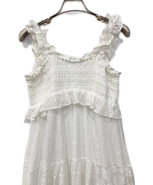 Lily Brown（リリーブラウン）Lily Brown (リリーブラウン) パッチワークレースぺプラムワンピース ホワイト サイズ:1の古着・服飾アイテム